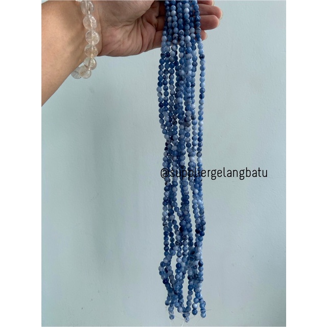 batu blue moss agate biru 6mm aksesoris fashion gelang kalung craft