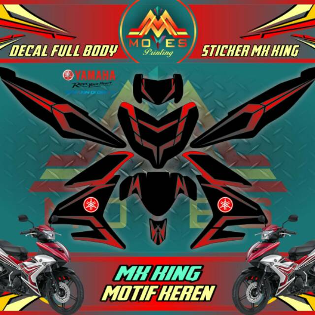 DECAL MOTOR YAMAHA decal sticker Mx king striping decal motor mx king Motip keren