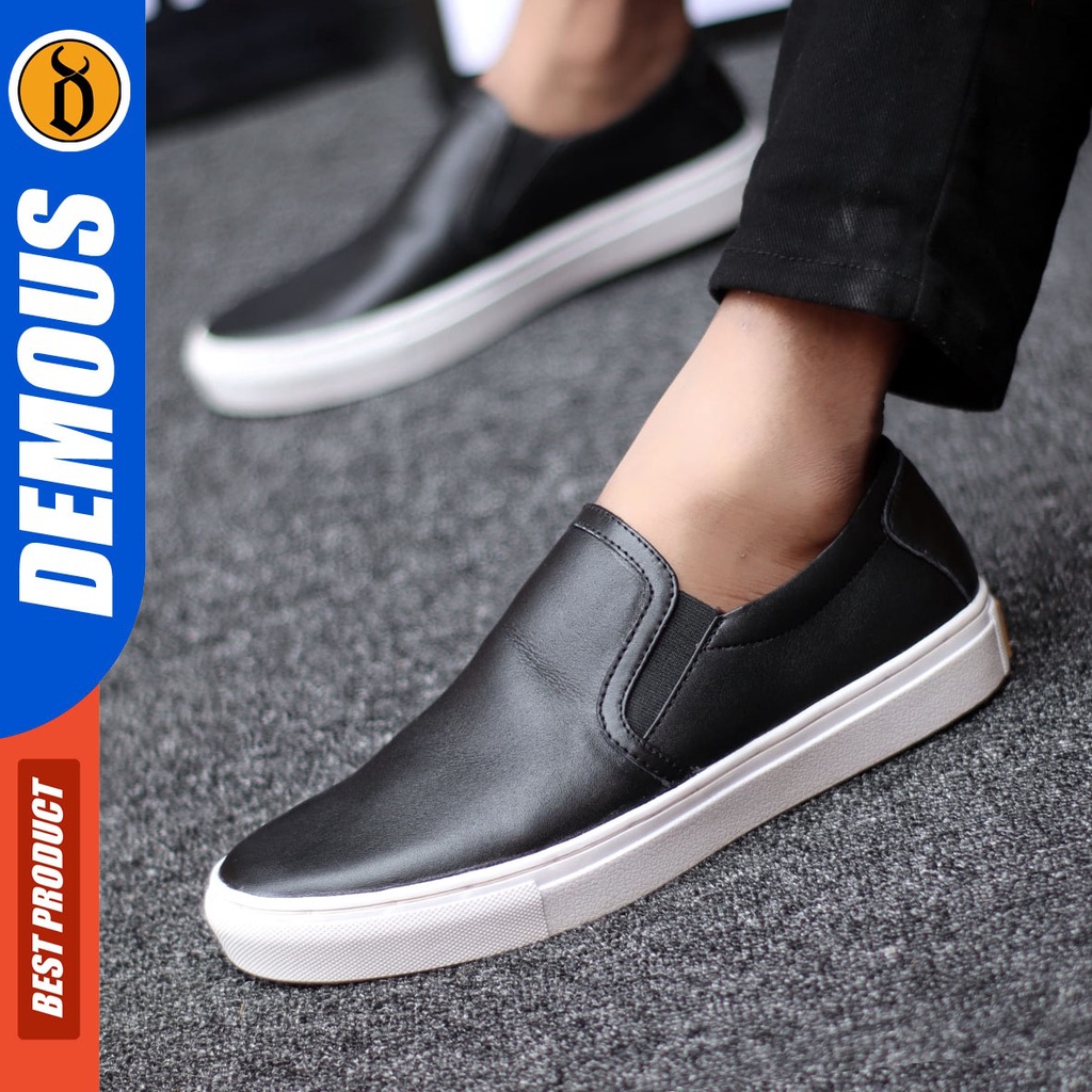 DEMOUS Morli - Sepatu Casual Pria Slip On Kulit Asli