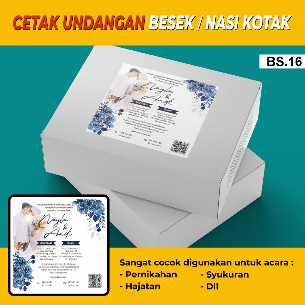 UNDANGAN  KOTAK NASI/  TONJOKAN/  UNDANGAN  BESEK/ LABEL KOTAK NASI – by benangmerah. Art BS. 16
