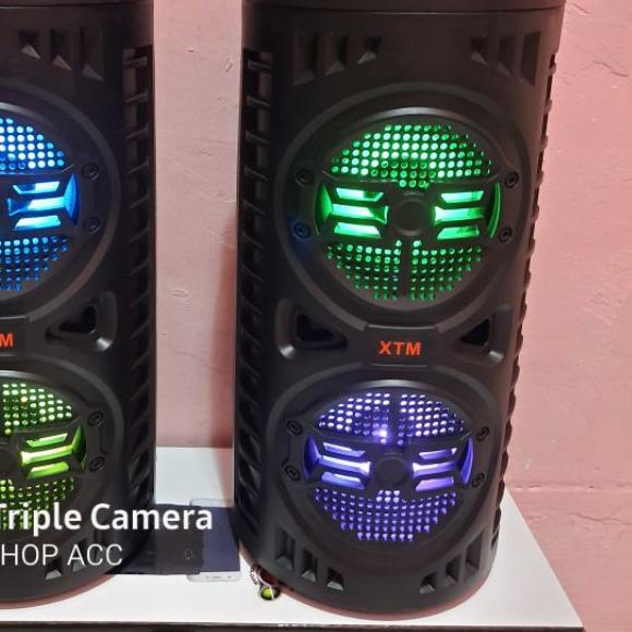◄ SPEAKER BLUETOOTH BONUS MIC KARAOKE/SALON AKTIF PORTABLE SUPER BASS WIRELESS SPEKER USB LED ✮