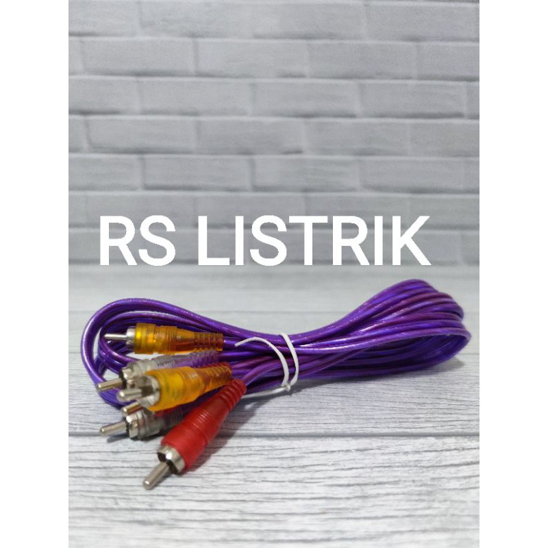 KABEL RCA ISI 3 3R 1.5M Transparan Transparant