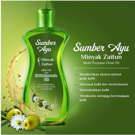 ✨SHASYA✨ Sumber Ayu Minyak Zaitun Olive Oil with Habbatussauda Oil 90ml