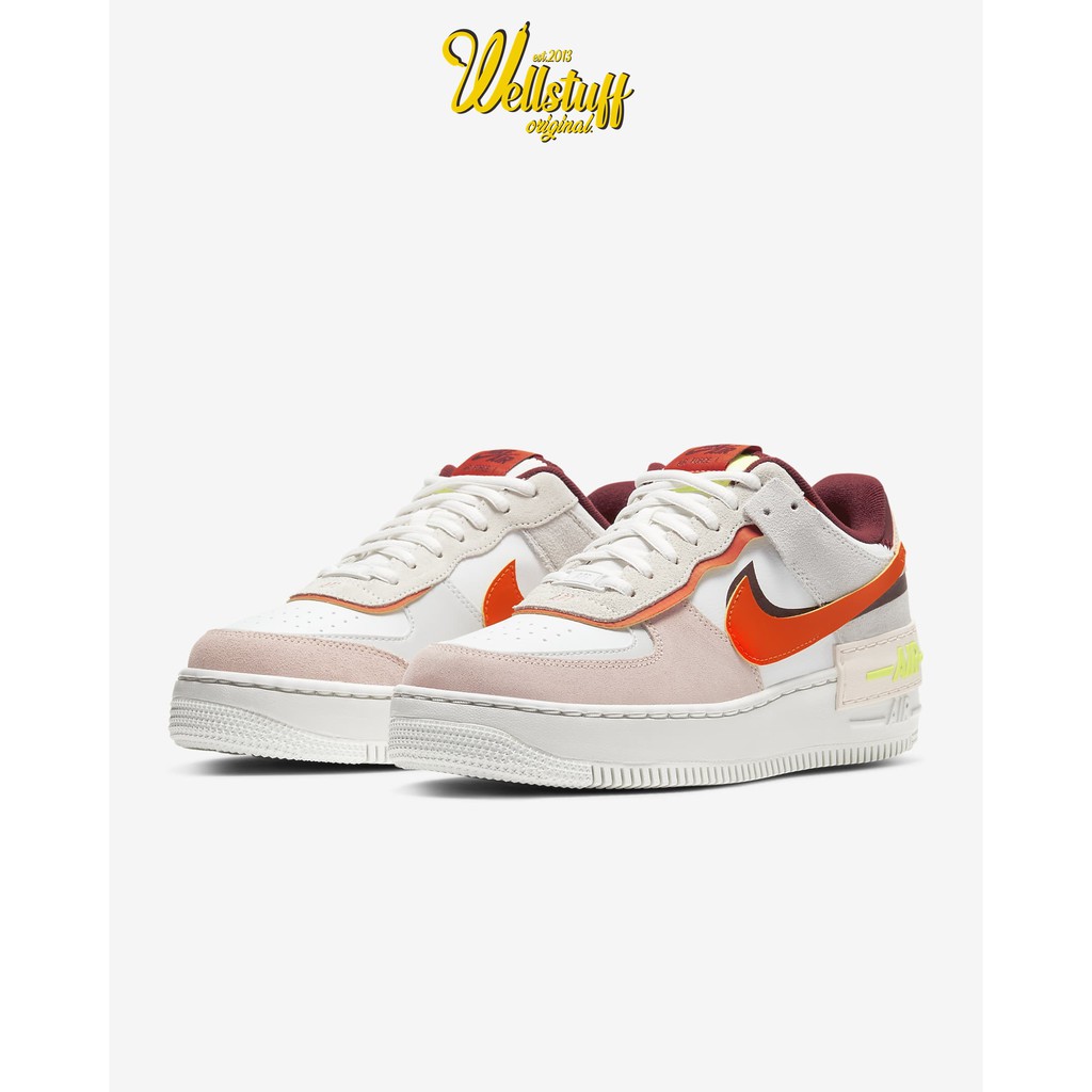 Sepatu Wanita Nike Air Force 1 Shadow Original Team Red/Orange