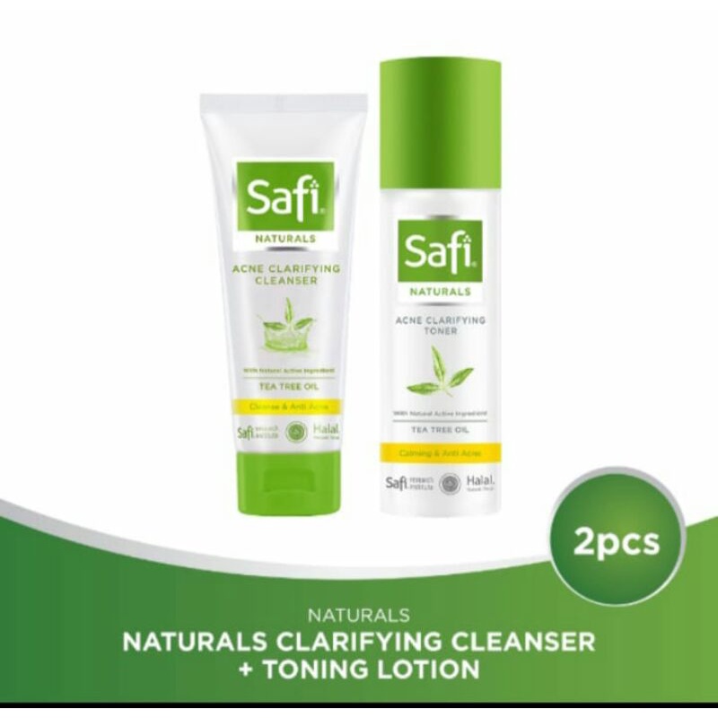 [GROSIR] safi natural acne clarifying cleanser 100g /  safi acne clarifying toner 100ml