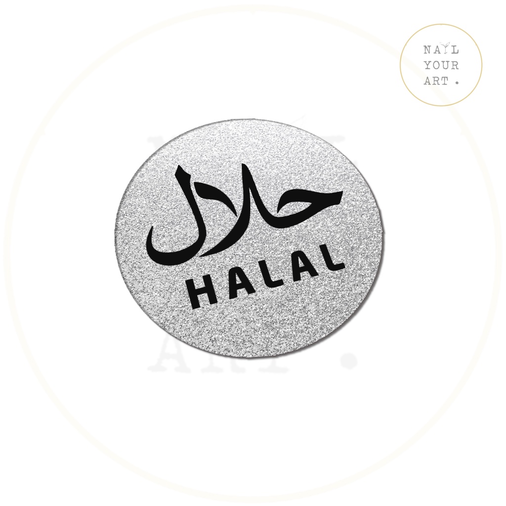 SIGN AKRILIK H01 - SIGN HALAL BULAT - SIGNAGE CAFE TEMPEL DOUBLE TAPE