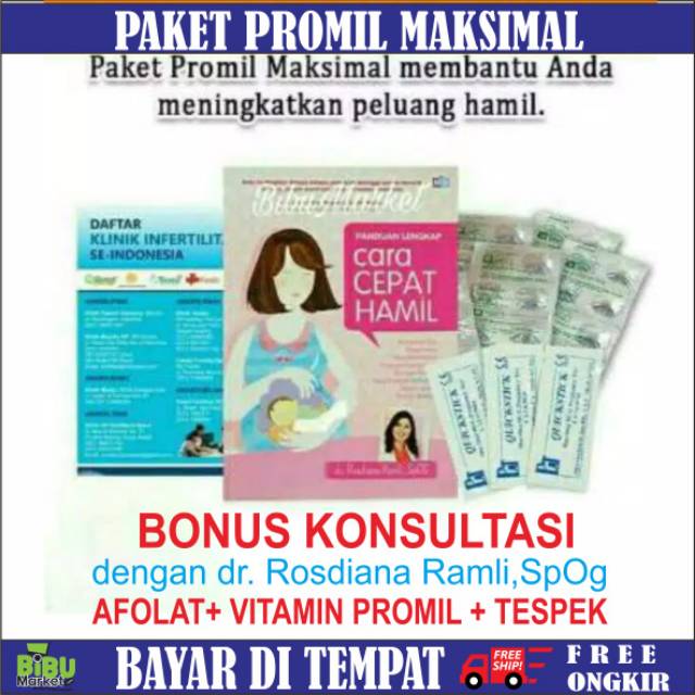 BISA COD - BEST SELLER PAKET PROMIL MAKSIMAL PROGRAM HAMIL | BUKU HAMIL | VITAMIN HAMIL PLUS AFOLAT