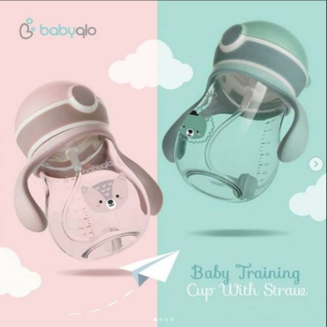 babyqlo sippy cup with straw botol minum sedotan bayi balita