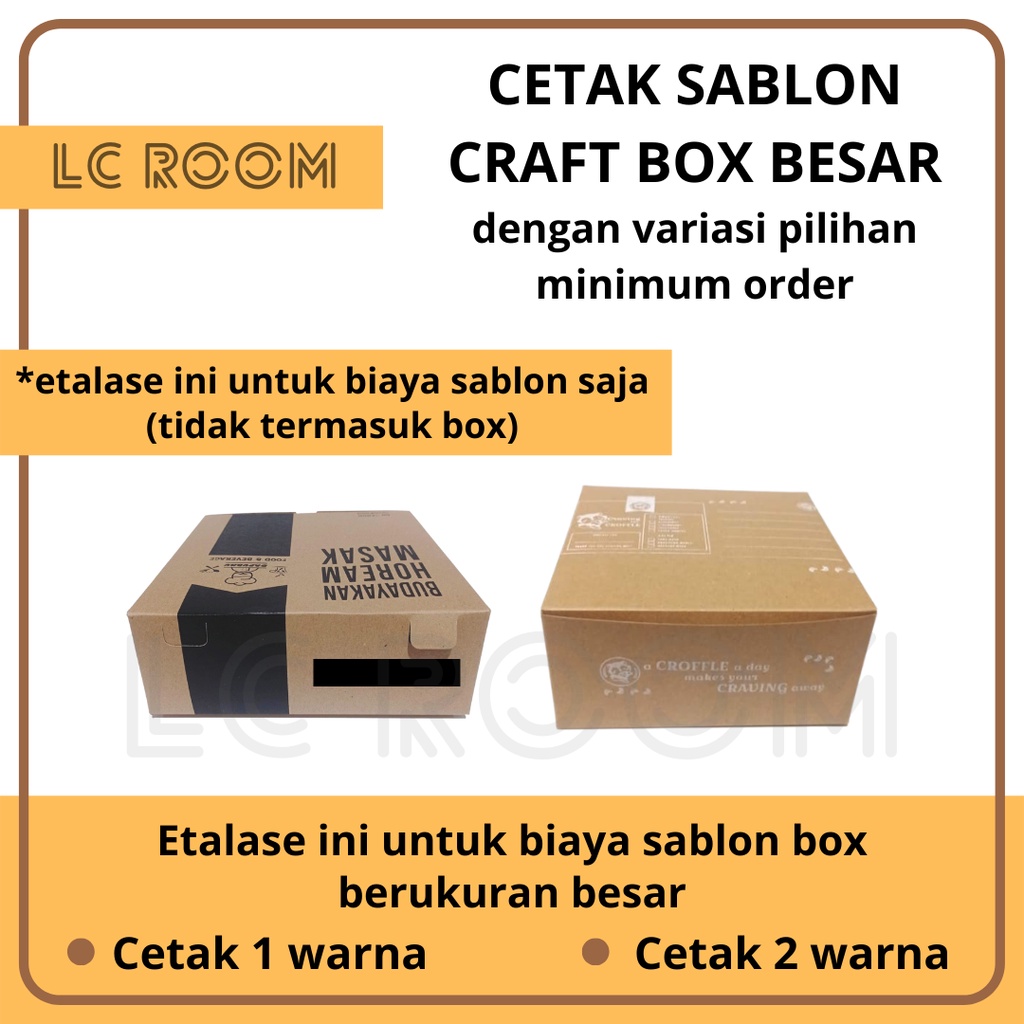 

CUSTOM CETAK PRINT SABLON LOGO GAMBAR BOX DUS KEMASAN MAKANAN KRAFT HAMPERS - box ukuran besar