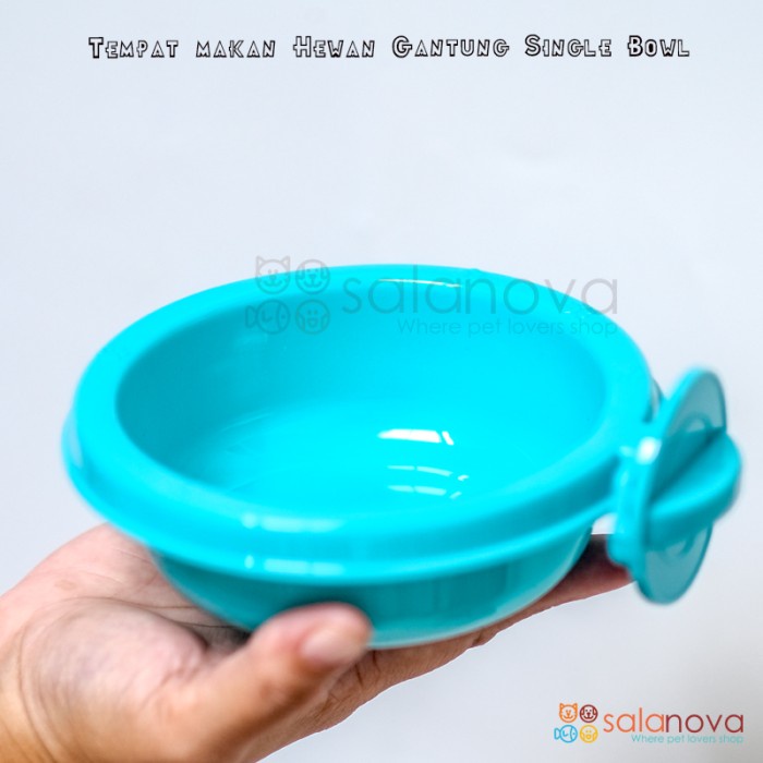 Single Bowl Gantung Tempat Makan Hewan Kucing, Anjing, Kelinci Dll