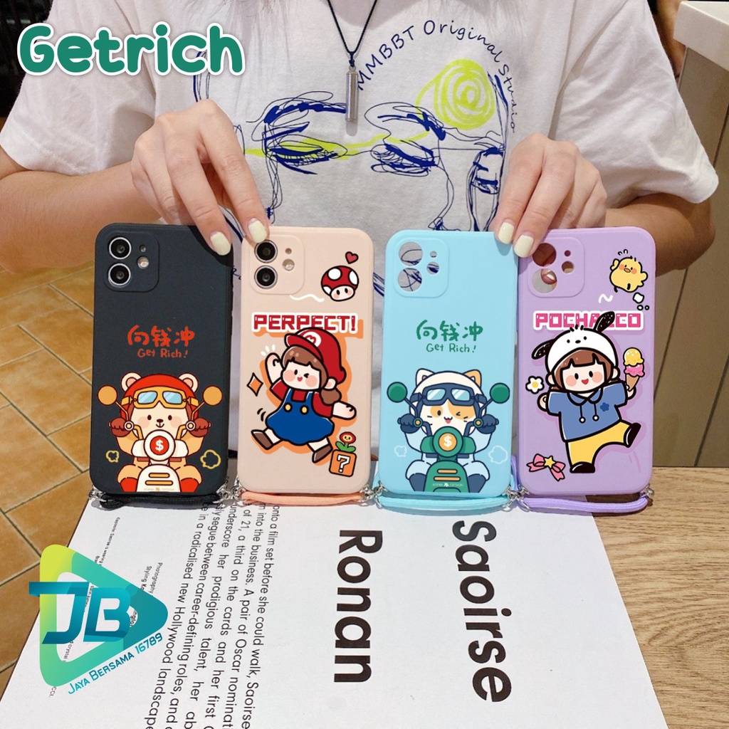 SOFTCASE SILIKON SLINGCASE TALI LANYARD STRAP PHONE MACARON PELINDUNG KAMERA GETRICH OPPO VIVO SAMSUNG XIAOMI REALME IPHONE ALL TYPE JB5503