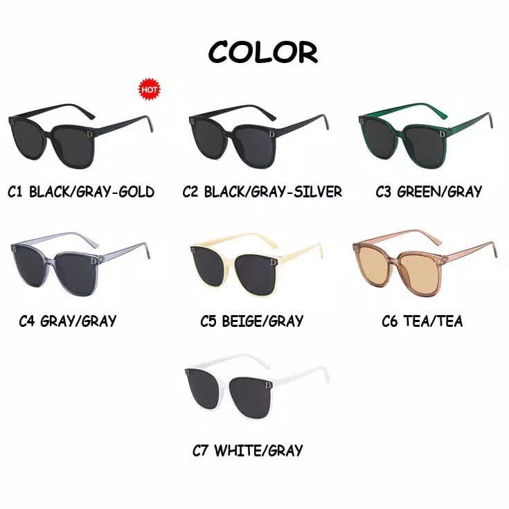 ♥TMALL88♥ Kacamata Hitam Kacamata Fashion Sunglasses Wanita/Pria Frame Kotak Import Real Pict