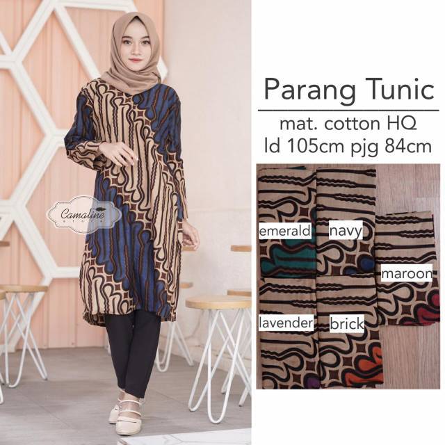 batik wanita seragam Parang Tunic