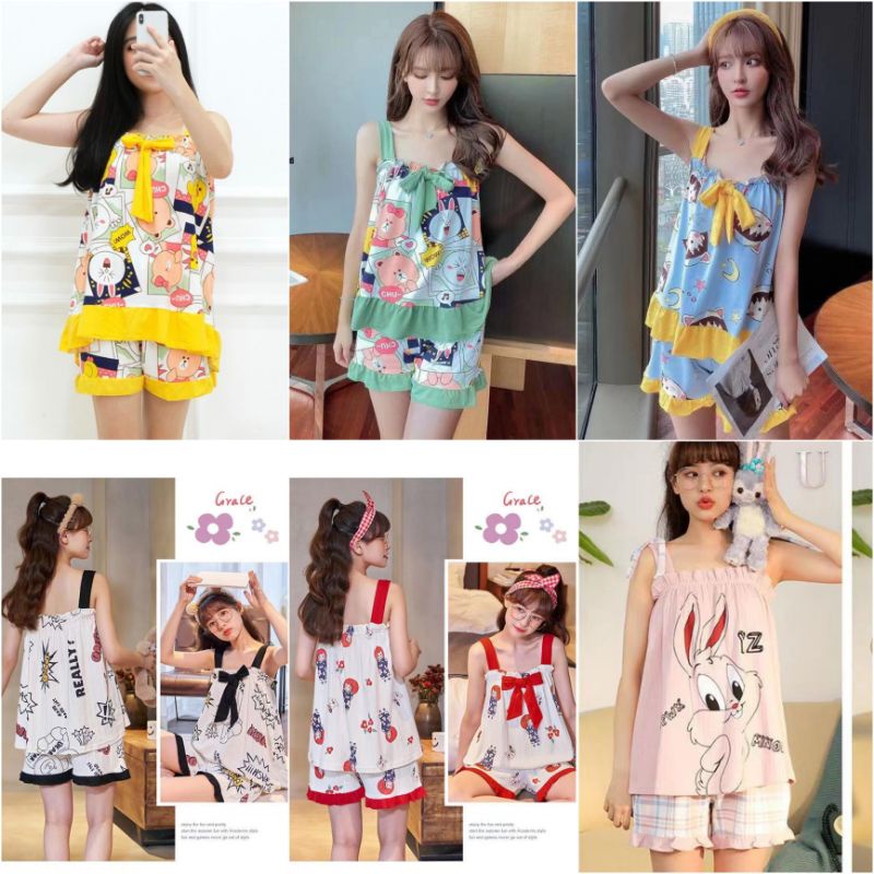 Baju Tidur Import baju tidur bra tali satu tanktop import piyama dewasa tanktop import