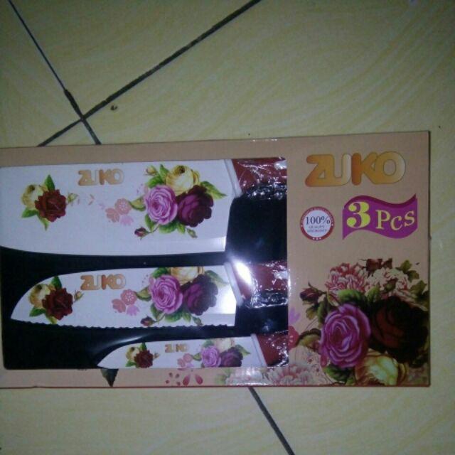 Knife Set - Pisau Set Motif Bunga 3 Pcs