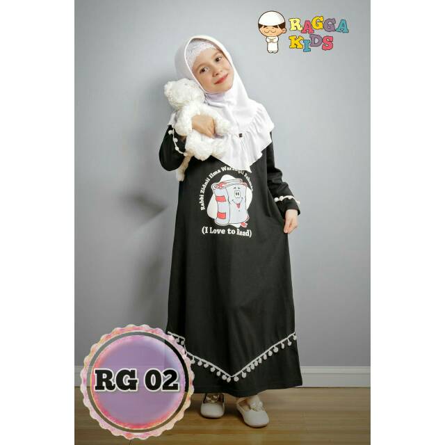 Gamis anak (2-11tahun)  Raggakids/ gamis kaos anak/baju muslim