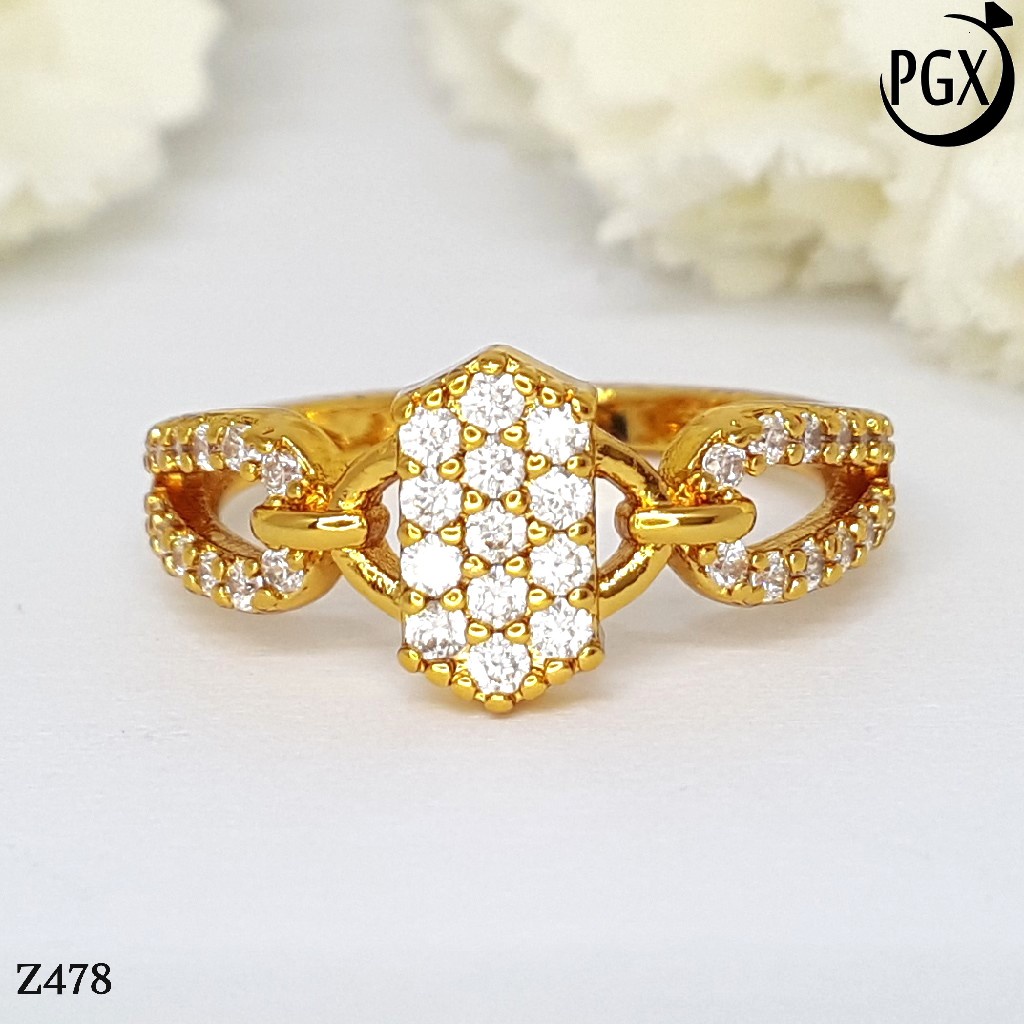 PGX Cincin Xuping Wanita Lapis Emas Aksesoris Perhiasan Fashion Premium - Z478