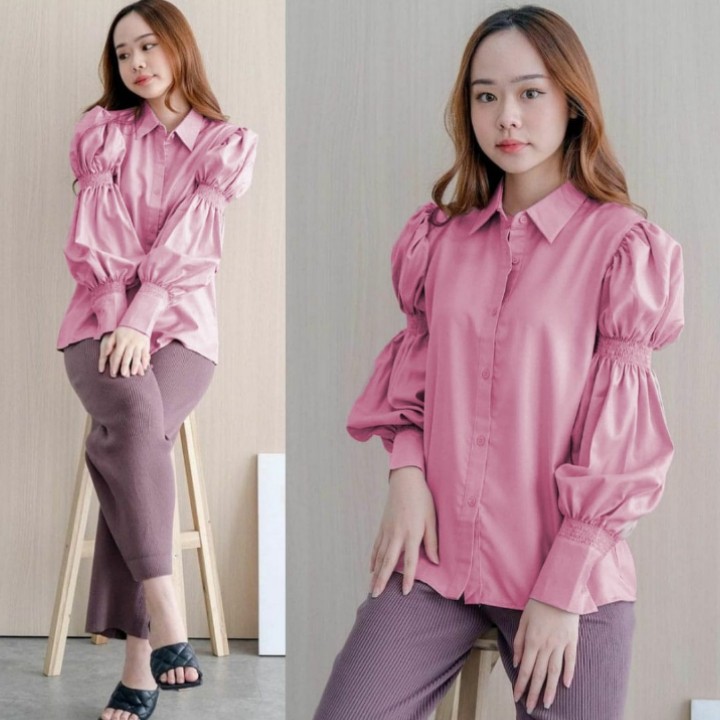 FWG - HALFA TOP / KEM GIRLY BTS TOP / KEMEJA KANTOR / KEMEJA CASUAL / KEMEJA WANITA