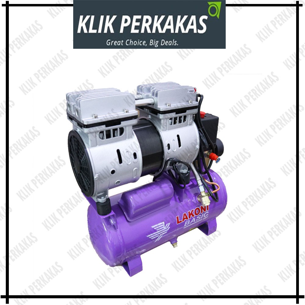 KOMPRESSOR ANGIN LAKONI BASIC 9S 8L OILLESS AIR COMPRESSOR 3/4 HP 0.75