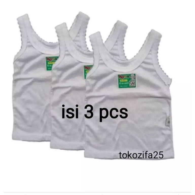 3pc Singlet Bayi AGREE Kaos Dalam Anak Perempuan Laki laki Lusinan Katun Bayi Adem Tebal SNI tokozifa25