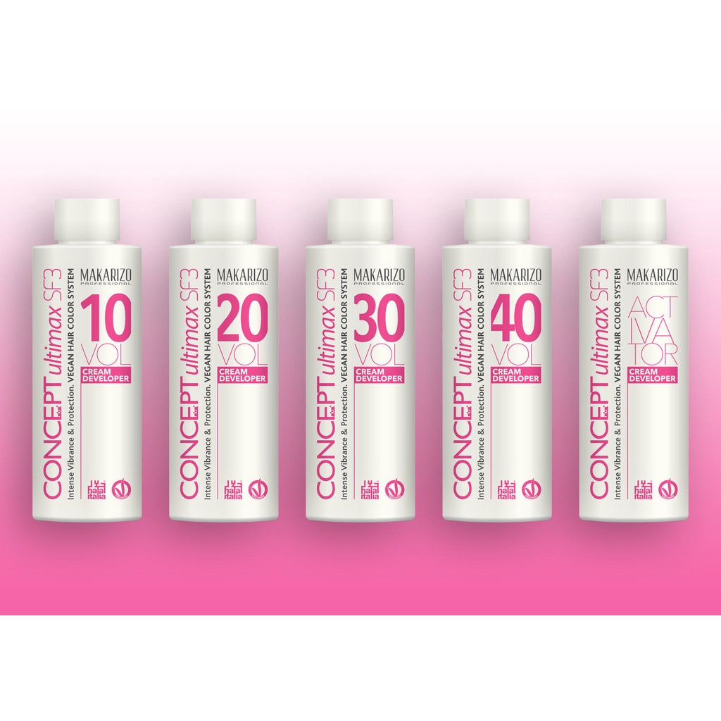 ★ BB ★ Makarizo Professional Concept Ultimax Cream Developer SF3 40 - SF3 30 - SF3 20 - SF3 10 Volume Bottle - Pewarna