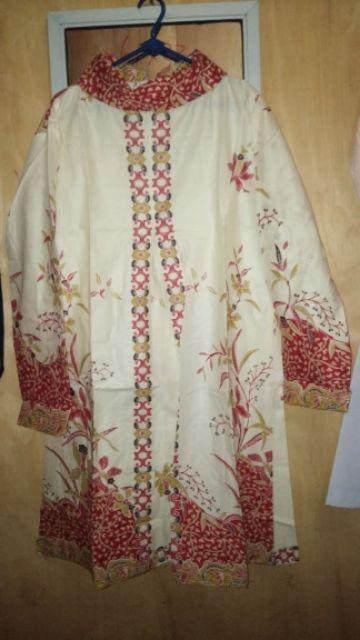 Tunik Cibulan Anggrek Putih #2 Tunik Batik Cantik Tunic Batik Tutrleneck Muslim Seragam Batik