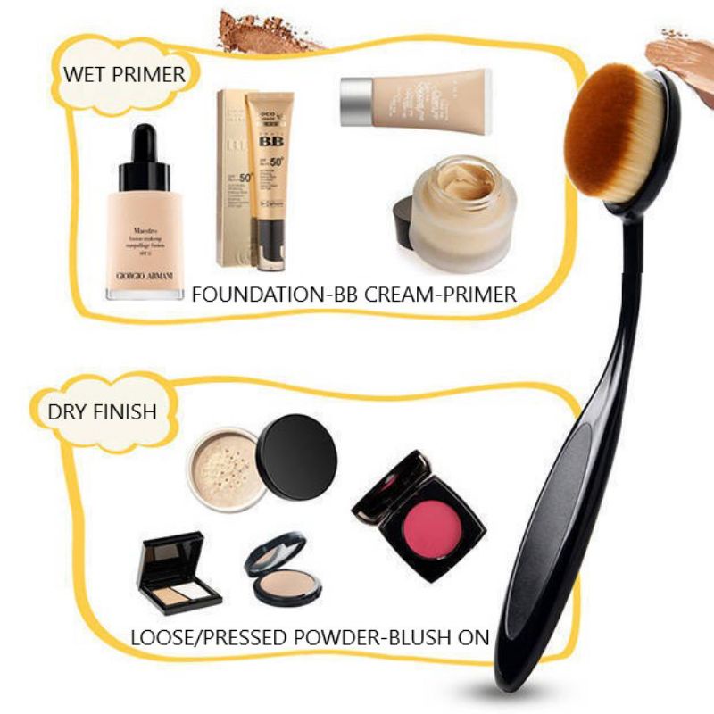 Oval Brush Fondation Kuas Make up Kosmetik Flat Blanding Beauty Brush Fondation BB Cream Kecantikan Wanita Murah