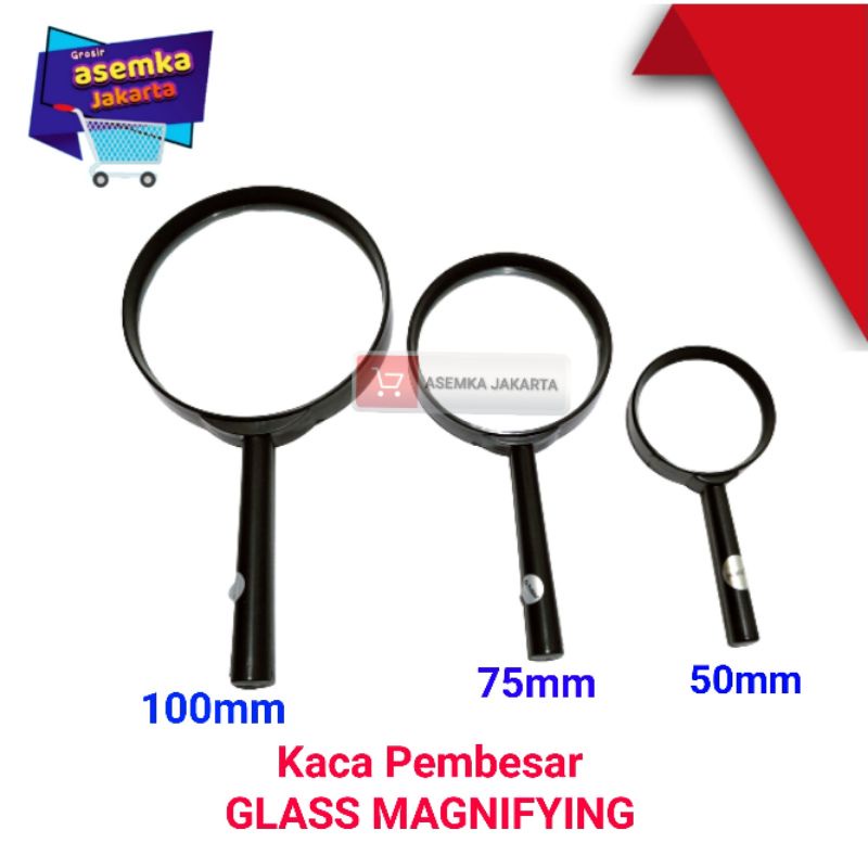 Kaca Pembesar Glass  Magnifier import  50 mm - 75mm - 100mm