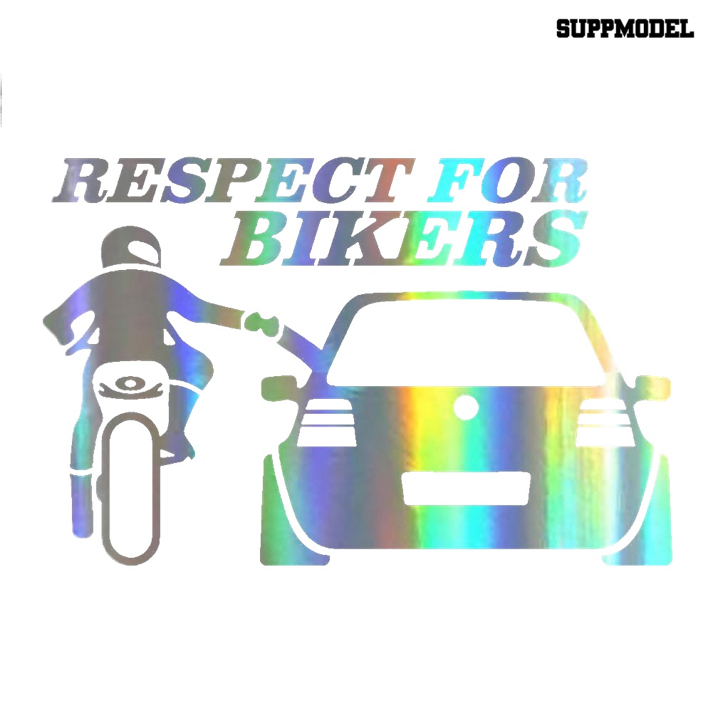 Stiker Reflektif Motif Tulisan Respect for Bikers Untuk Dekorasi Bodyjendela Mobil