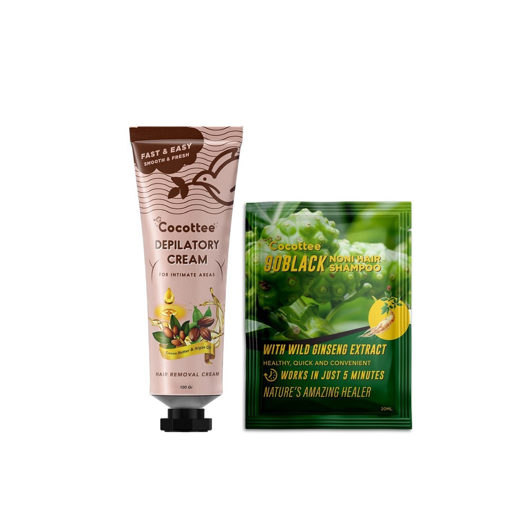 

COCOTTEE bsy go black hair noni sampo semir dan depilatory cream cocoa butter bundle