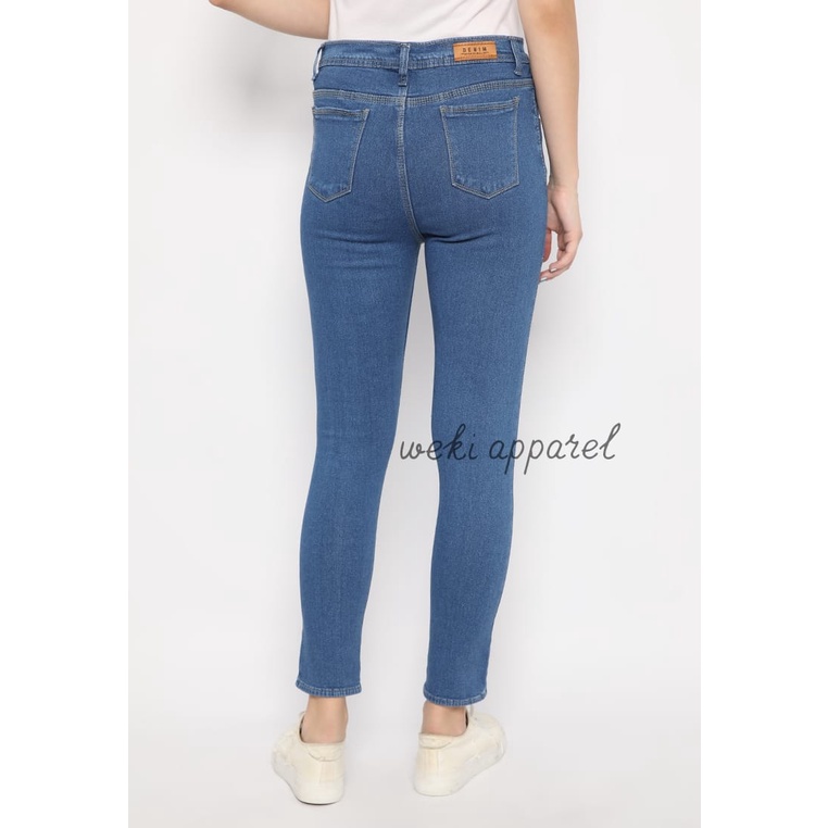 Weki Celana Highwaist Jeans Skinny Mid Blue