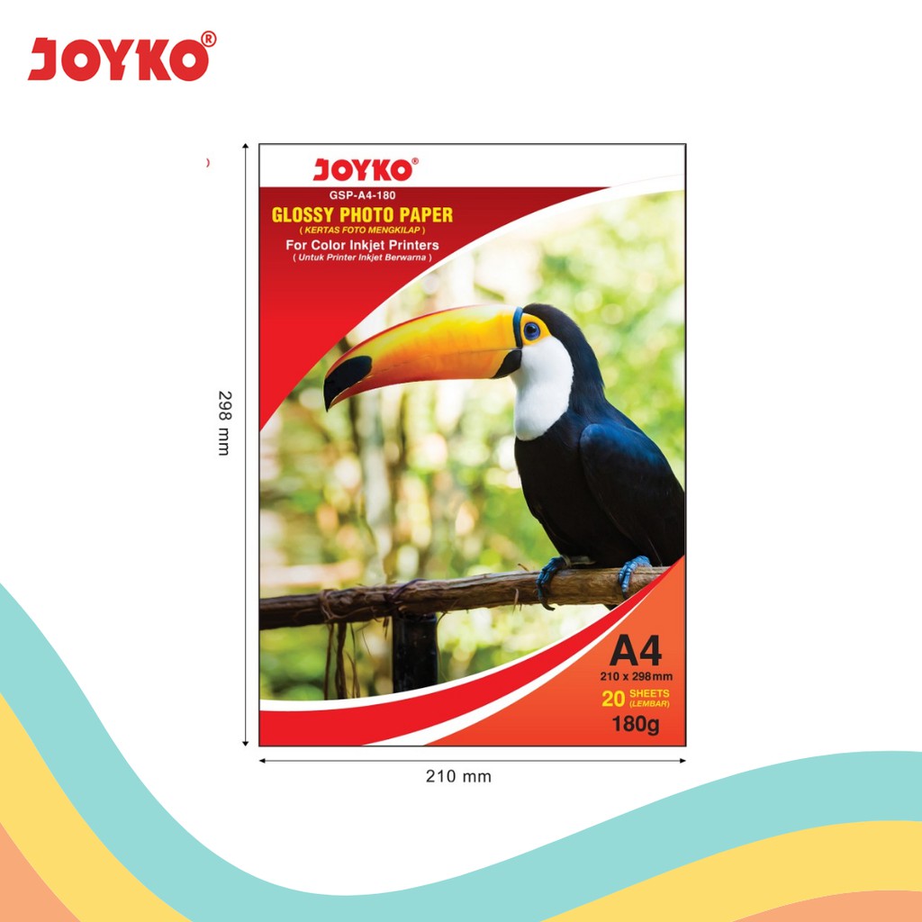 

GLOSSY PHOTO PAPER JOYKO A4 180 GR (1 PAK)