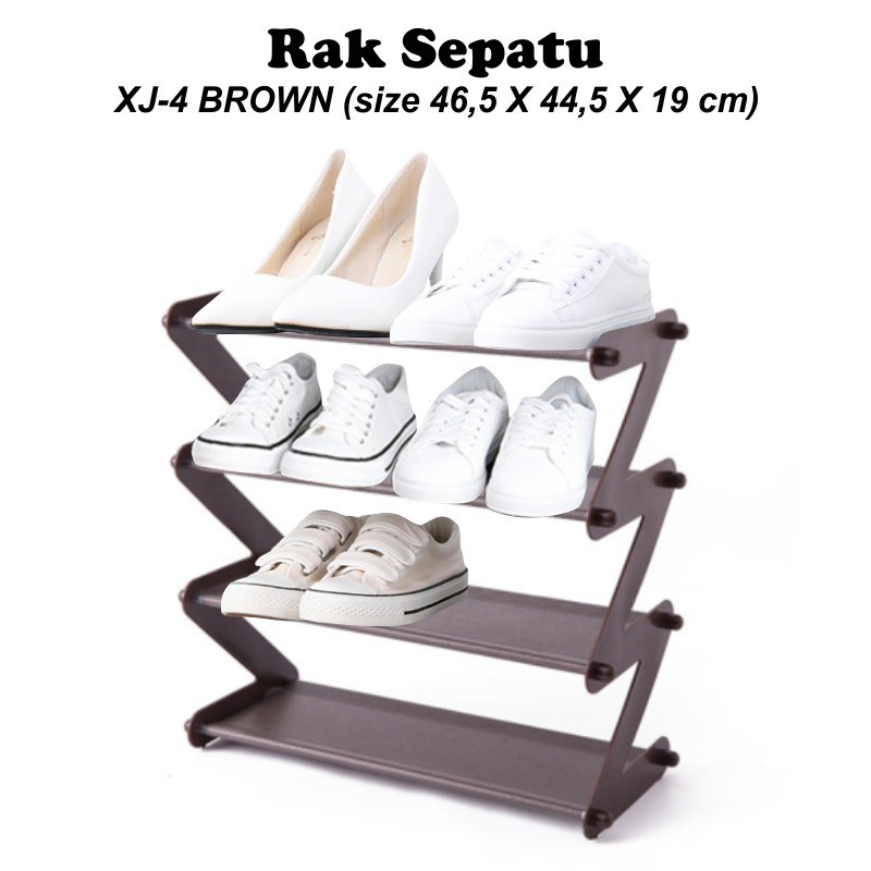 [COD] Rak Sepatu Zigzag Serbaguna 4 Susun Minimalis Stainless dengan Bahan Tahan Air Awet Tidak Mudah Rusak