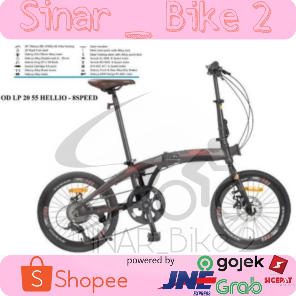 Sepeda Lipat 20Inch Odessy Hellio Batik 8Speed