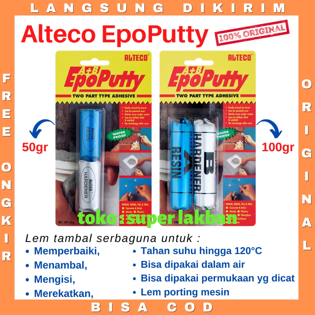 Lem Toren Lem Pipa Alteco EpoPutty Sangat Efective Menutup Bocor Pipa Kitchen Sink Wastafel Tank Air