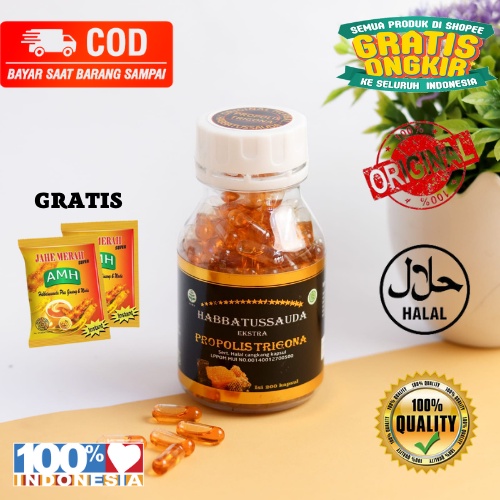 HABATUSSAUDA TRIGONA OBAT ASAM URAT | .KOLESTEROL | ASAM LAMBUNG | STROKE | DAYA TAHAN TUBUH | HABBATUSSAUDA ORIGINAL EXTRA PROPOLIS TRIGONA 200 KPSL ORIGINAL | JINTEN HITAM | TRIGONA GOLD