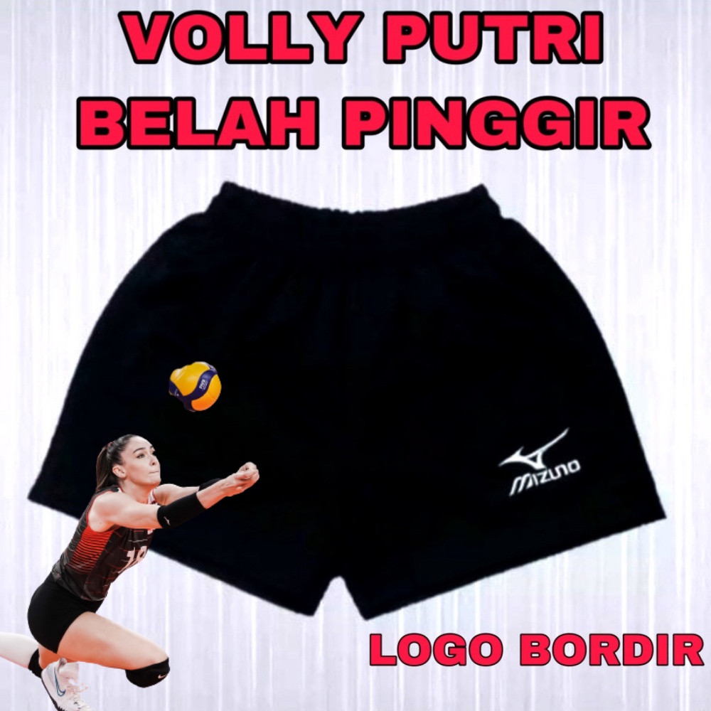 Celana Olahraga Wanita Volly Voli Cewek Mizuno Bordir Lotto Import Belah Pinggir Press Body / Kolor 