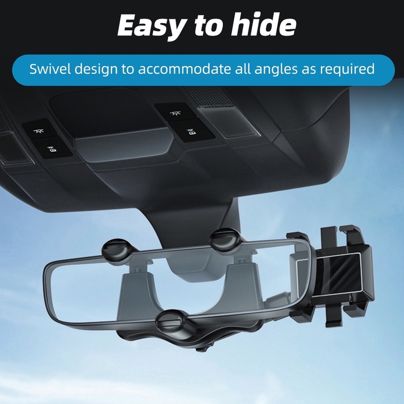 360° Bracket Dudukan Handphone IPhone Android Universal Adjustable Model Putar Untuk Kaca Spion Mobil