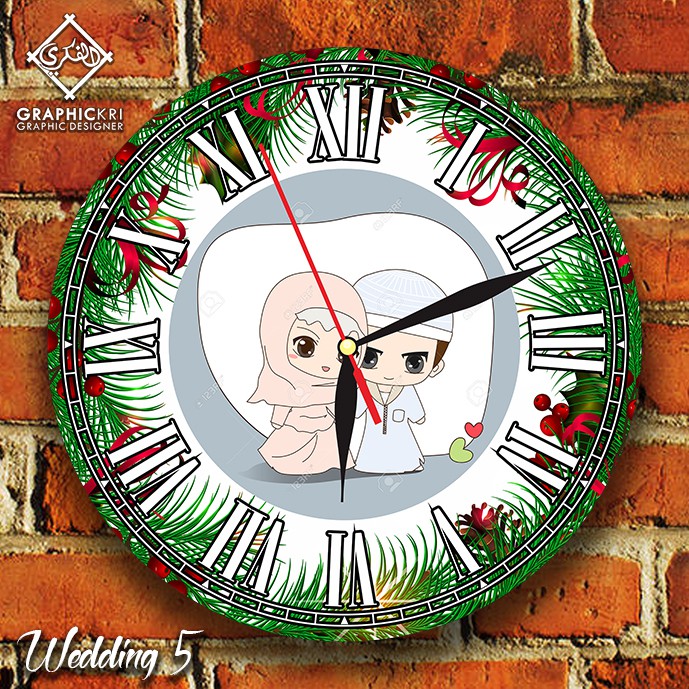 Kado Pernikahan - Wedding - Anniversary Custom - Jam Dinding Unik - Wedding 5