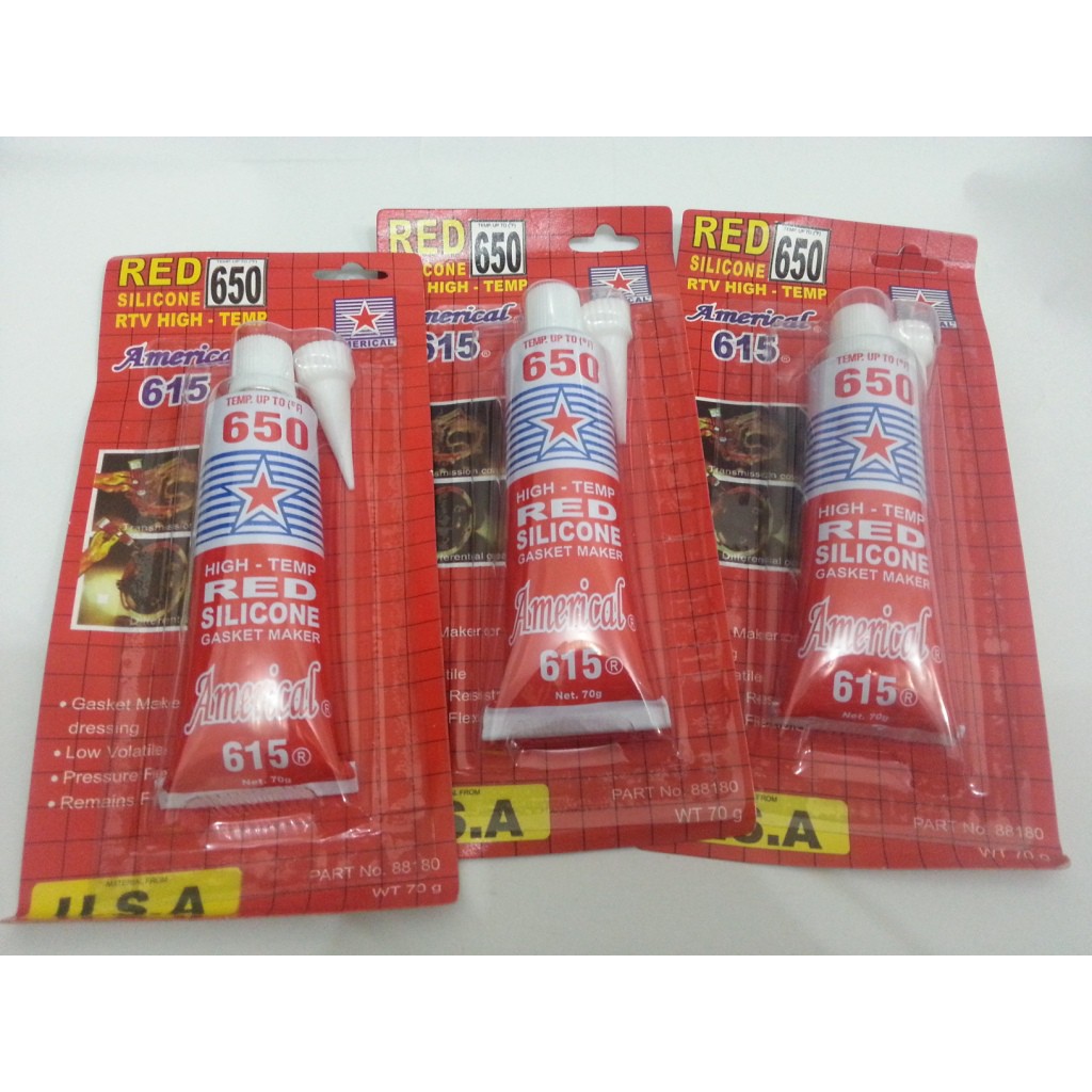 

Lem Gasket Americal Red Silicone Merah 70gr