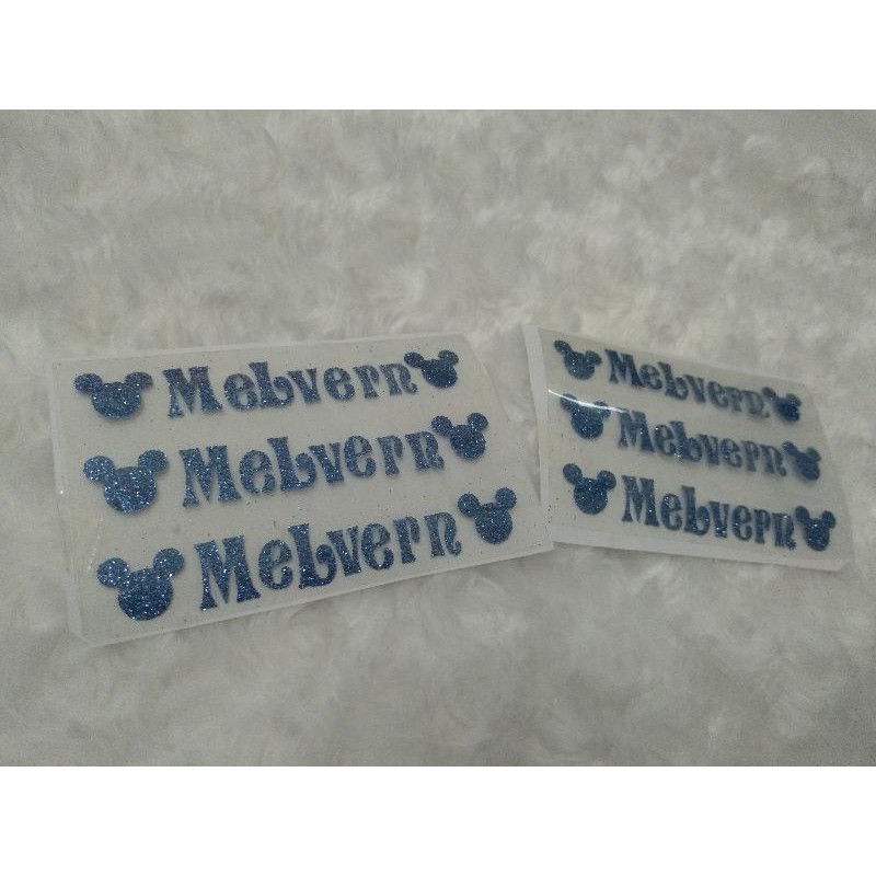 

sticker kain/baju gliter biru