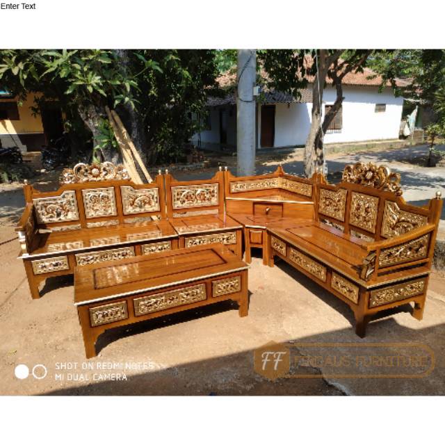 Kursi sudut mahkota jati