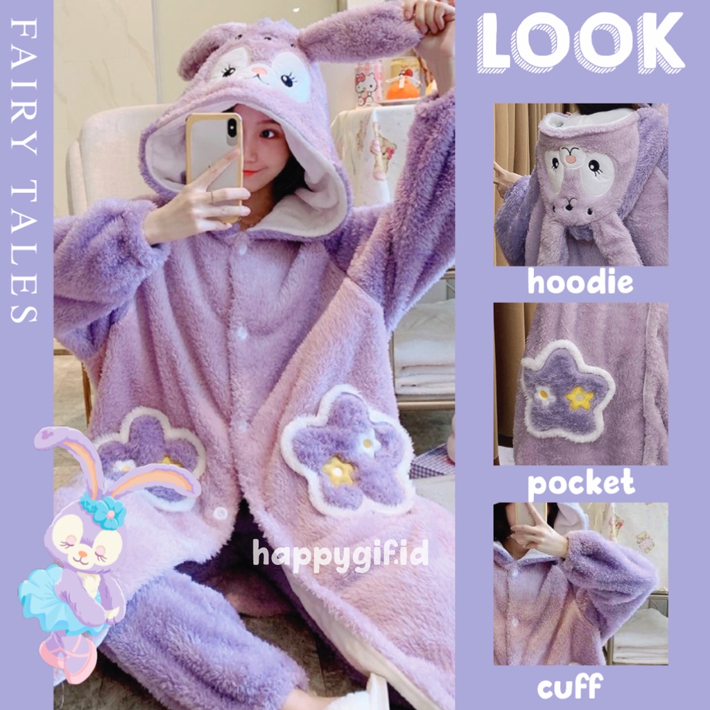 STELLA LOU BAJU TIDUR KOSTUM DASTER (TANPA CELANA) ONESIE PIYAMA KIGURUMI