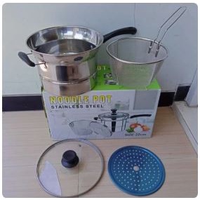 Noodle pot stainless panci penggorengan mie kentang multifungsi 3 in