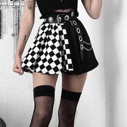 [Goth] Sexy Gothic Plaid Mini Skirt 8593 (S/M/L)