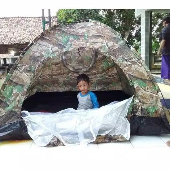 Tenda camping terpal kapasitas 2-3 orang - Tenda Kemping alas terpal outdoor dan indoor