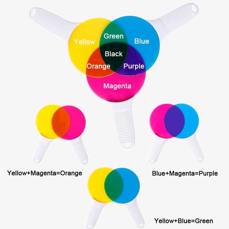 6pcs Mainan Edukasi Dini Anak Papan Filter Transmisi Cahaya Warna Warni