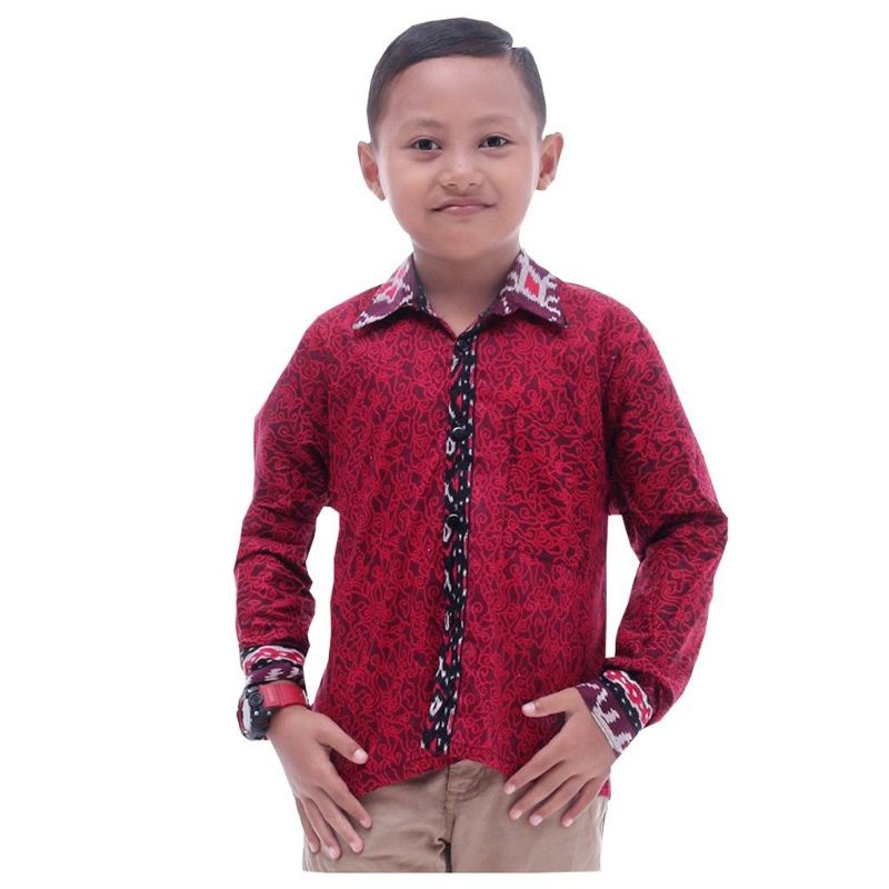 TERBARU Couple sweet || couple batik ayah dan anak cowok BATIK MERAH PUSER