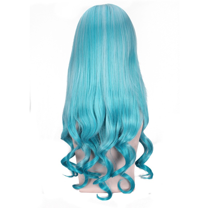 LOL-22 wig rambut palsu lolita cosplay harajuku daily tosca sea blue