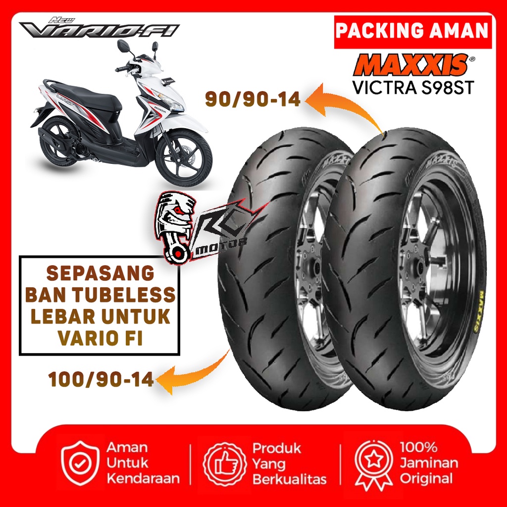 Jual Sepasang Ban Luar Vario Fi Lebar Maxxis Victra Depan Dan